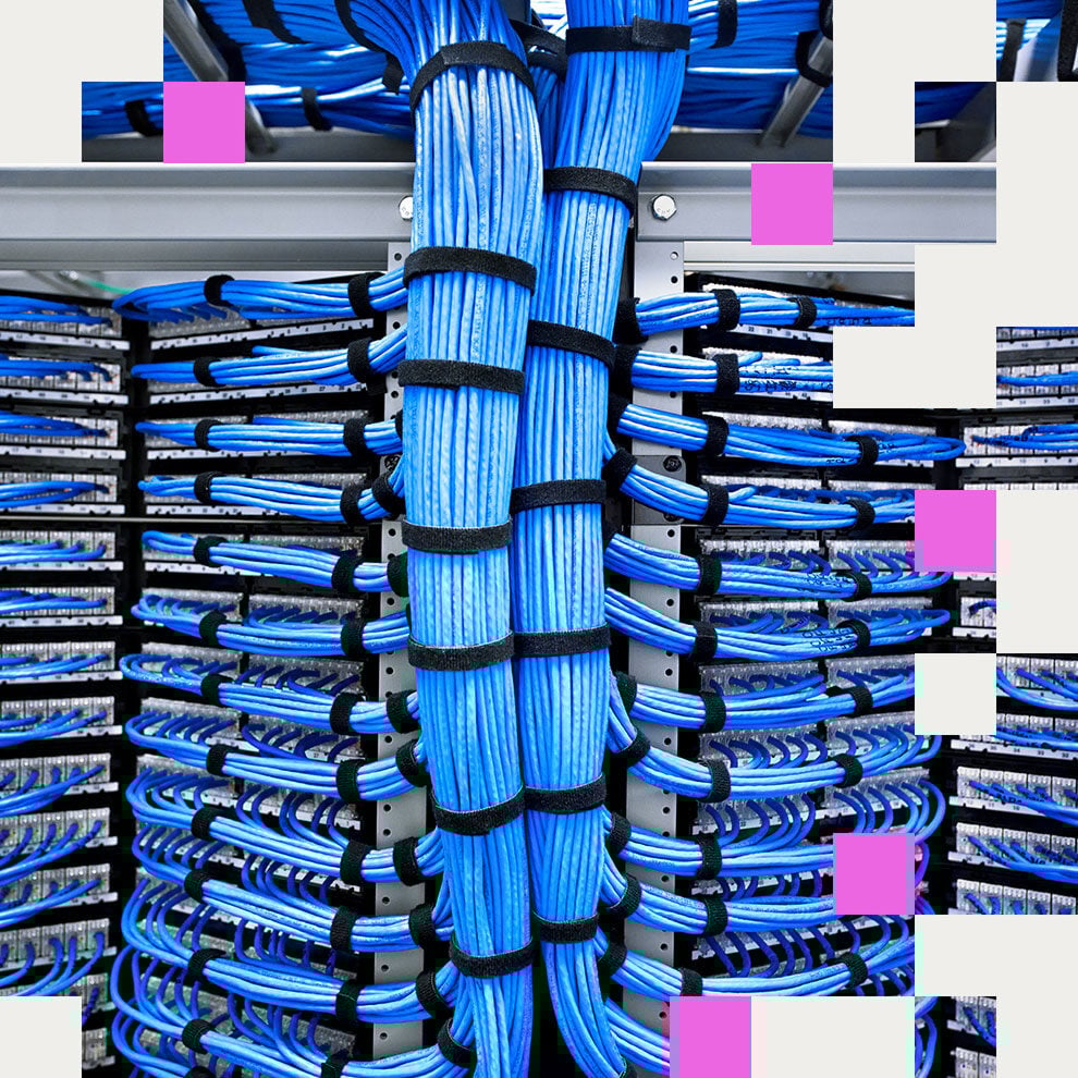 Photo of connectivity cabling in Centersquare data centers